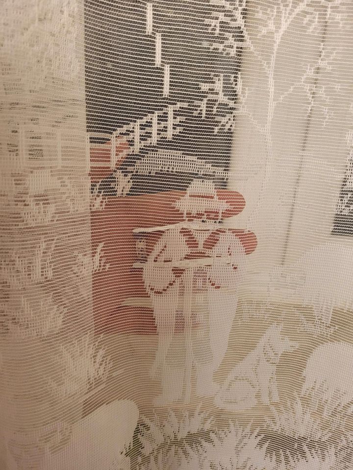 Bodenlanger Vorhang transparent mit Motiv in Maisach
