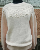 Damen Pullover mit runder Passe und schönem Muster Kaschmir Gr. M Niedersachsen - Wolfsburg Vorschau