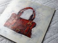 Bild mit Tasche vintage 30 x 30 cm Flur Ankleide rost orange Deko Hessen - Hadamar Vorschau