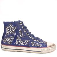 ASH ECHTLEDER-SNEAKER HIGH MIT NIETEN-STERNEN BLAU, Gr. 39! Hessen - Langgöns Vorschau