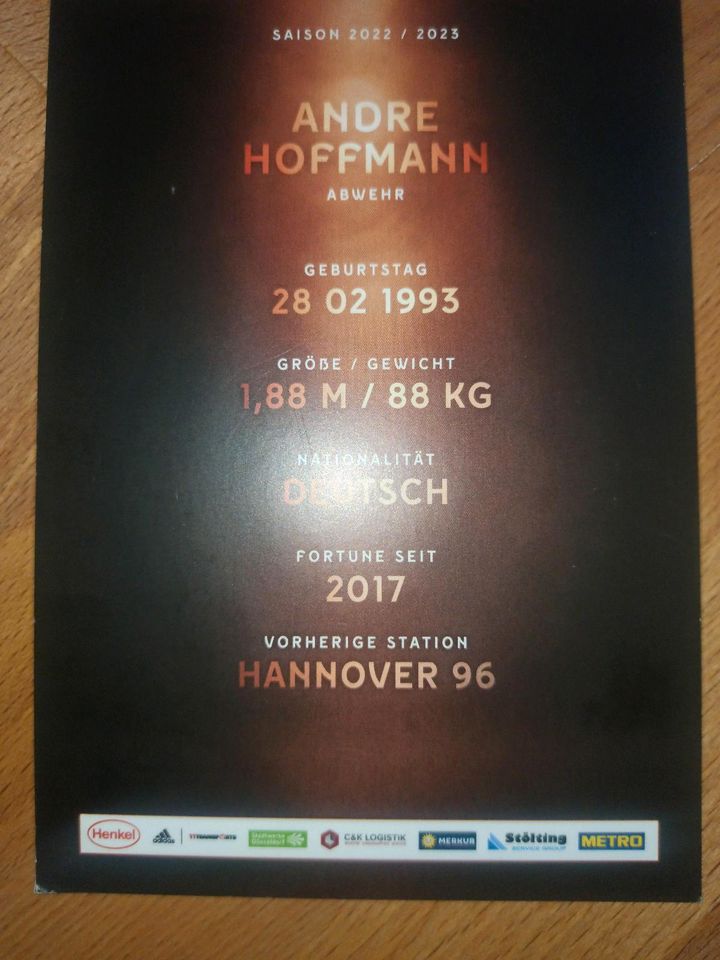 Fortuna Düsseldorf Autogramm Andre Hoffmann in Düsseldorf