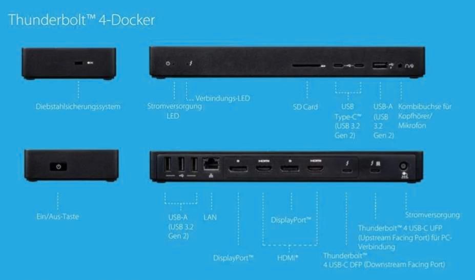 Dynabook Thunderbolt 4 Dock 8K 4x4K USB-C HDMI Dockingstation NEU in Haiger