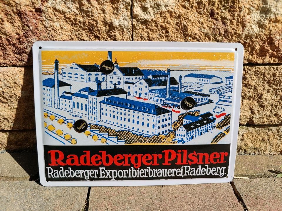 Schild Radeberger Pilsner Blechschild Brauerei in Wiedemar
