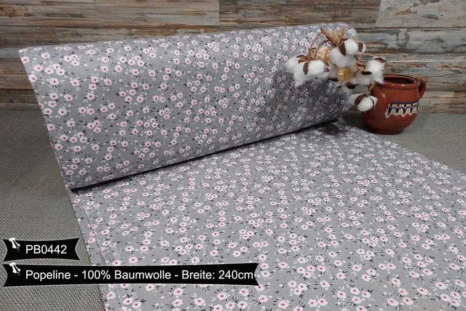 Baumwollstoff Doppelbreit 240cm VERSANDFREI Popeline Blume Motiven Weihnachten Stoffe Meterware ab 50cm Baumwolle Bastelstoffe Hochwertige Patchwork Dekostoffe Deko Stoff Öko-Tex in Leipzig