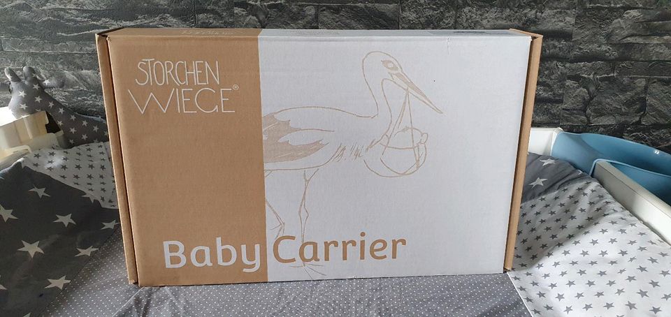 Babytrage Storchen Wiege Baby Carrier in Natur mit Hüftgurt in Bingen