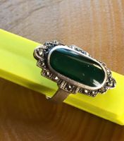 Jugendstil Art Deco 925 Silber Schmuck Ring grüner Stein Bielefeld - Gadderbaum Vorschau