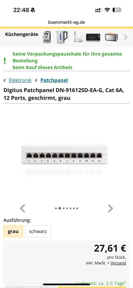 Patchpanel Digitus DN-91612SD-EA-G, Cat 6A 12 Ports in Hilden