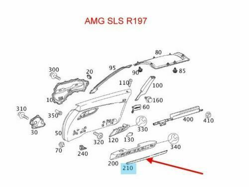 AMG GT R C 190 SLS R 197 ori Mercedes Zier Leiste Tür re Silber * in Gera