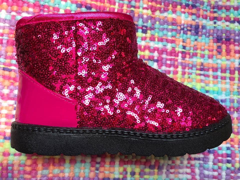 Neu Pinke glitzer Winterstiefel Stiefel Größe 34 in Goldkronach