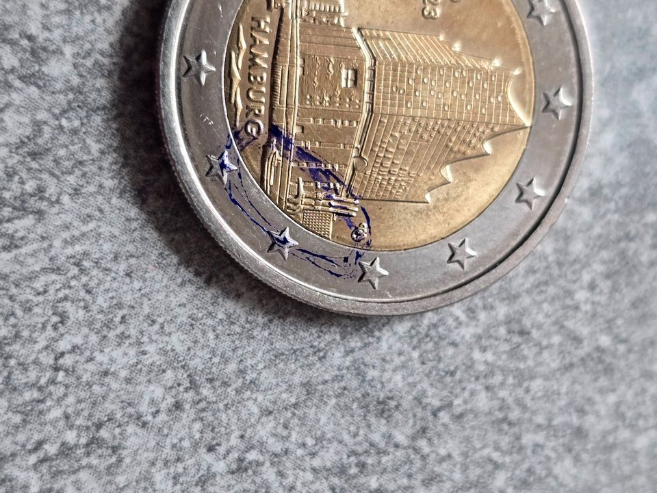 2 Euro Münze Hamburg 2023 Fehlprägung in Viersen