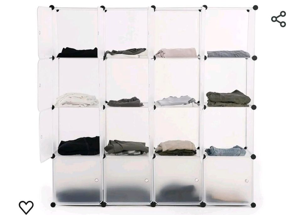 Kleiderschrank aus Kunststoff Tragbares Regalsystem Aufbewahrung in Oberaula