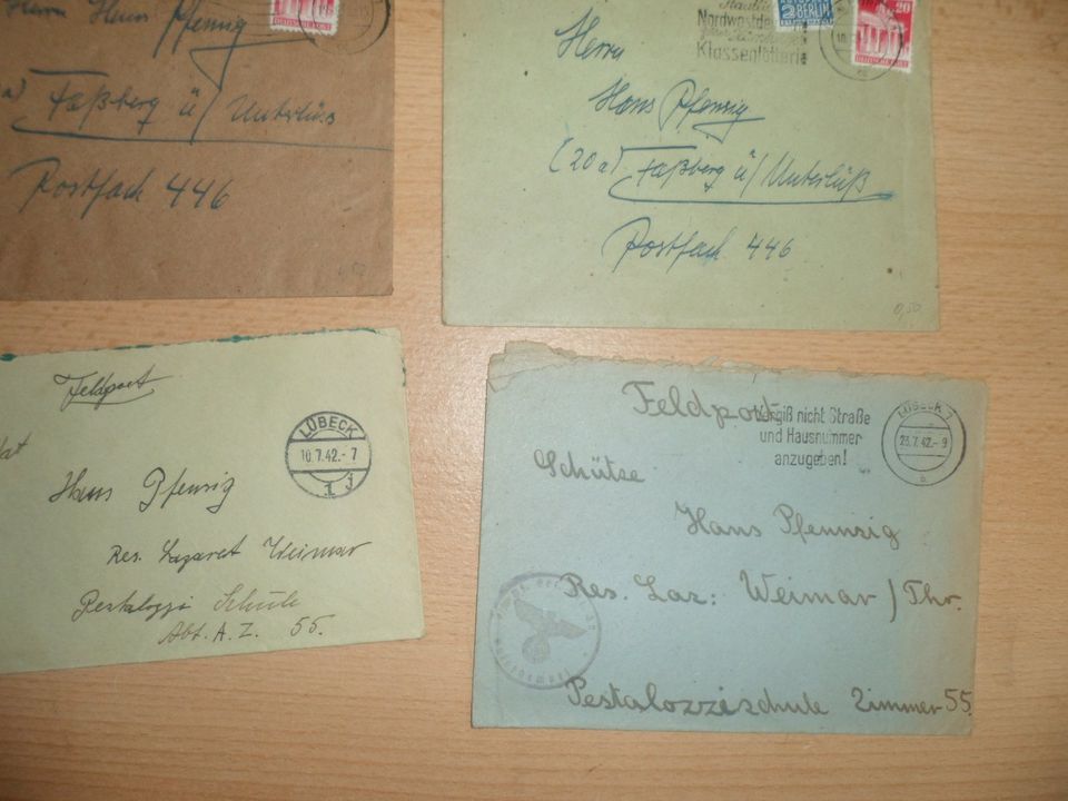30 Briefe und Karten mit Lübeck-Stempel in Uetersen