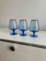 3x Cognac Schwenker Glas Gläser-Set Blau mit Goldrand Berlin - Neukölln Vorschau