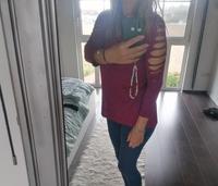 T Shirt 3/4 Armlänge Review mit Cut-outs weinrot Gr. M Hessen - Babenhausen Vorschau