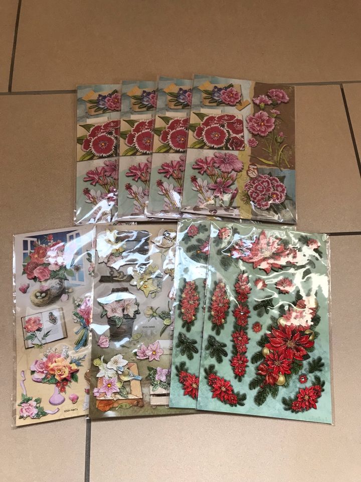 Ideen mit Herz 3 D Motive Sticker Blumen/Weihnachten Neu in OVP in Hille