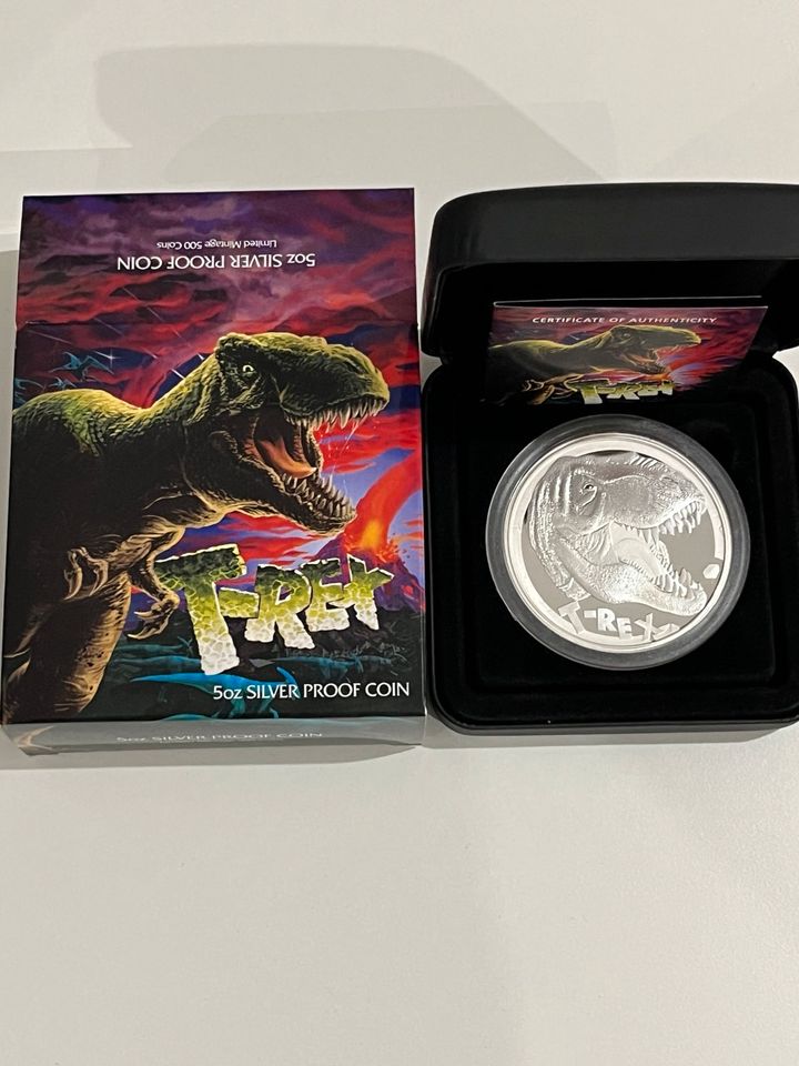 5 Oz Silber T-Rex Proof Coin von der Perth Mint in Friedewald