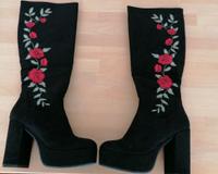 Damen Plateau-Stiefel mit Blumenstickerei Rheinland-Pfalz - Trier Vorschau