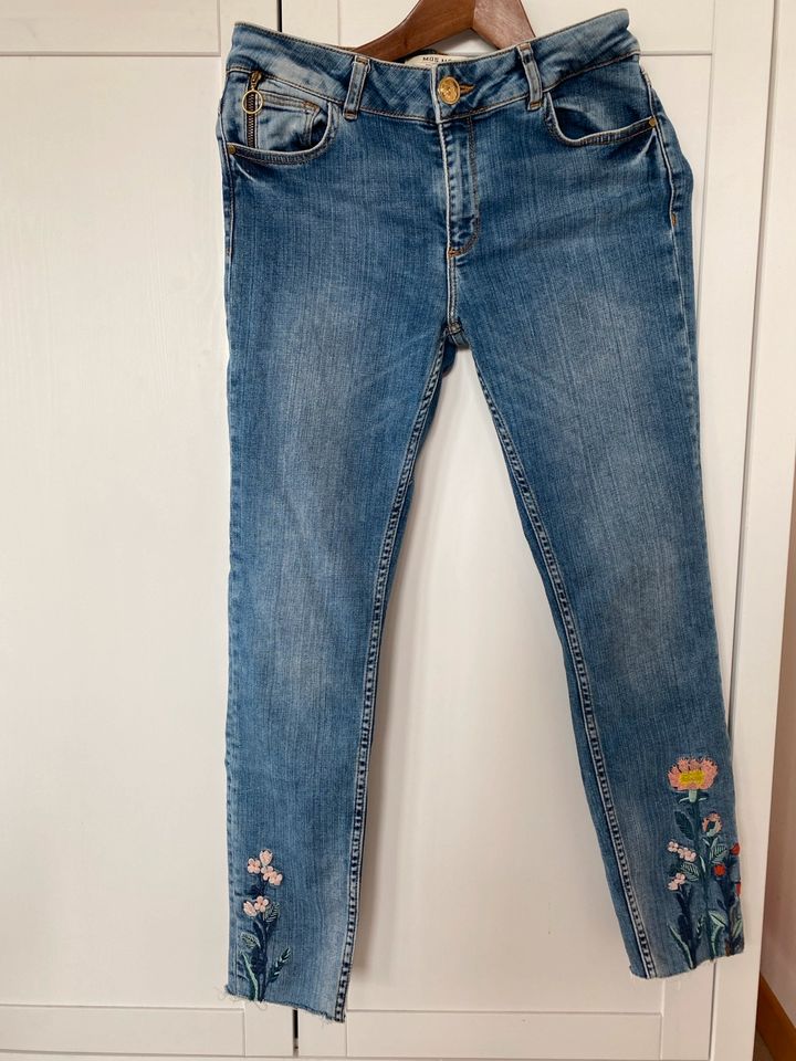 Mos Mosh Jeans 28 Blumen Stickerei floral Hose in St. Johann