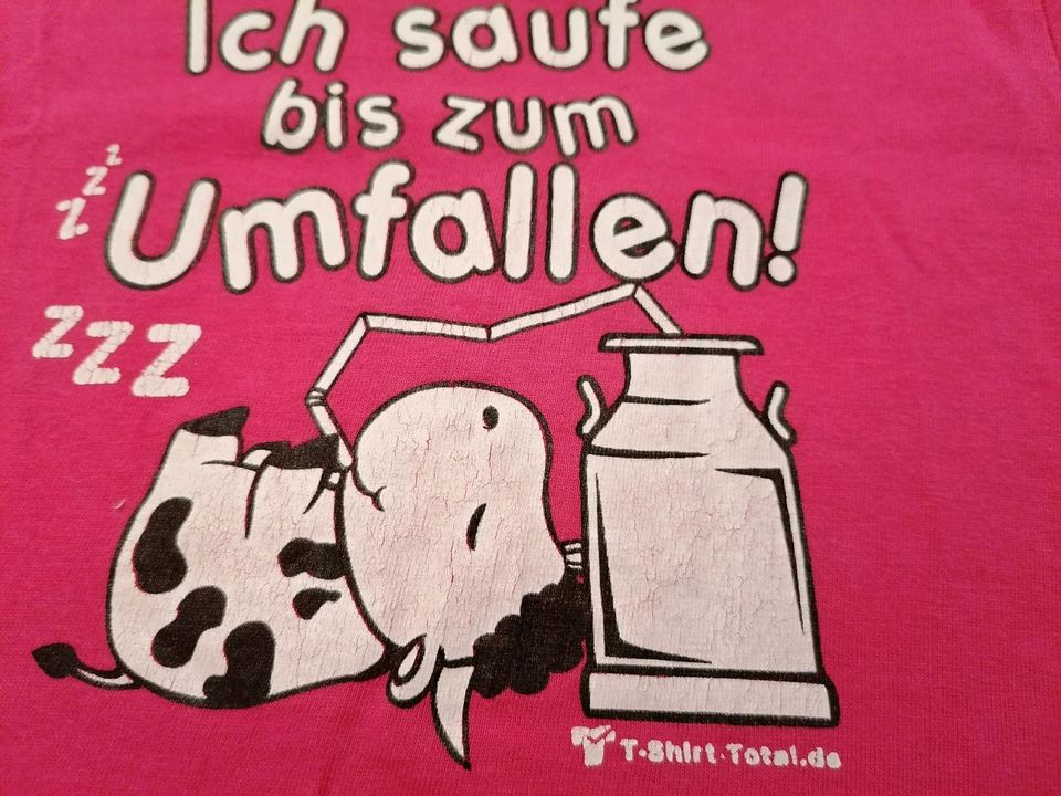 T-Shirt 80 pink saufen Umfallen Kuh Milch grün Engel heißt Opa in Radeberg