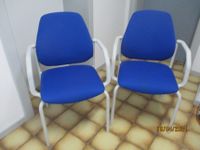4 STühle,Metall weiß m.Polstern blau,Armlehnen Rheinland-Pfalz - Kell am See Vorschau