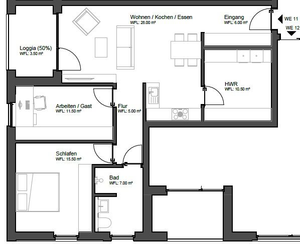 87m2 Neubauwohnung WE 11 Mondscheinweg in Drensteinfurt