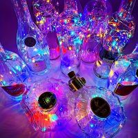 LED-Weinflaschen-Lichter mit Korken , bunt Sachsen-Anhalt - Klötze Vorschau