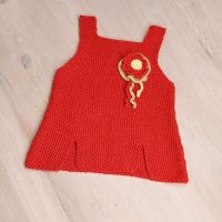 handmade ☆ Kleid ☆ Gr. 68 ☆ Strick ☆ rot ☆ Baby Mädchen ☆ Blume Saarland - Freisen Vorschau