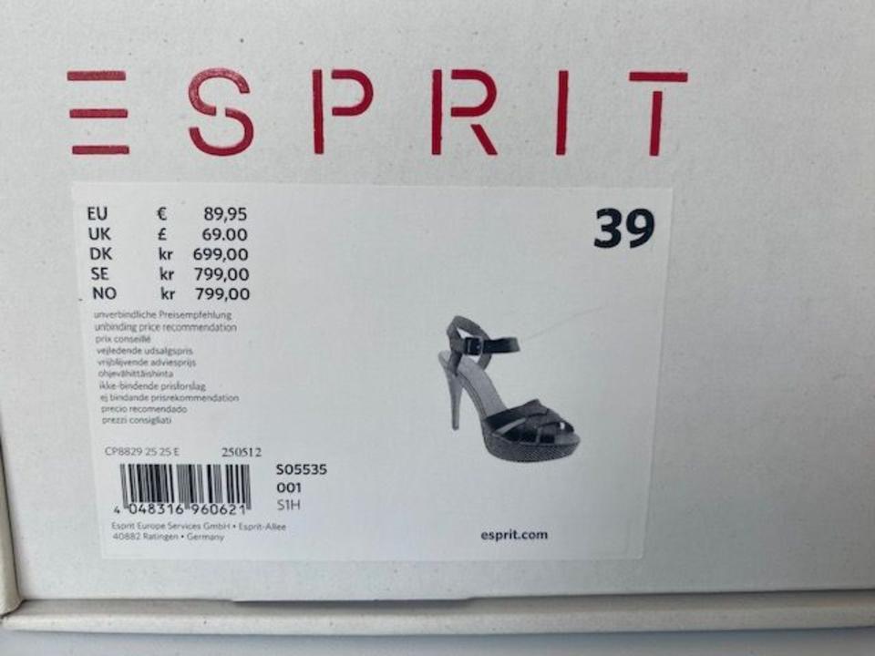 Esprit, High Heels, Plateau, Sandalette, Größe 39, schwarz in Bönnigheim