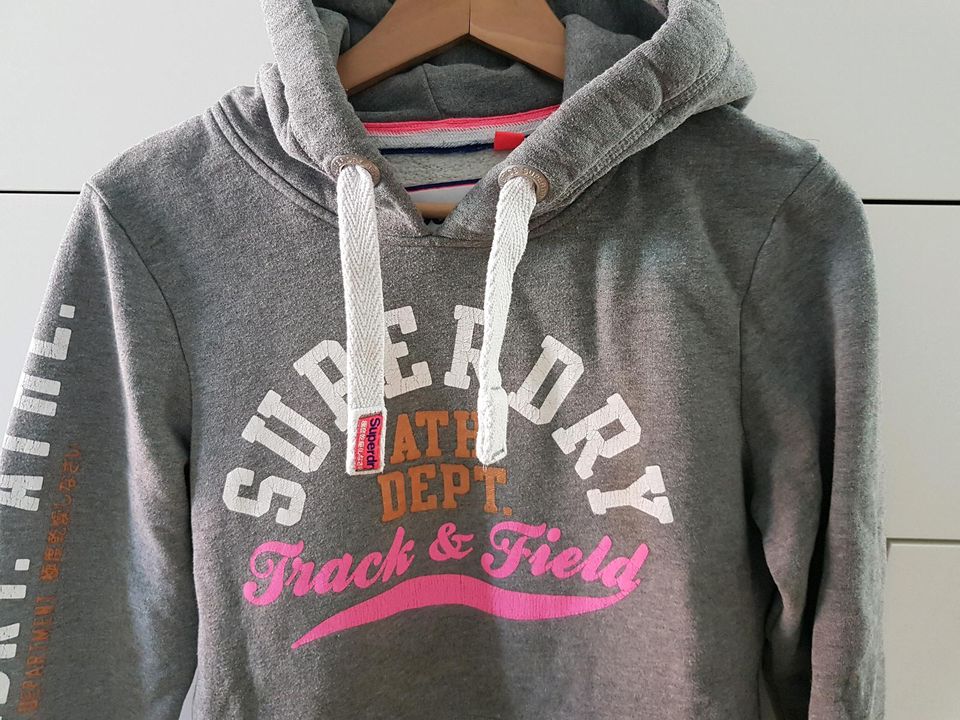 Superdry Hoodie grau pink weiß bronze S/M 164/170 in Dortmund