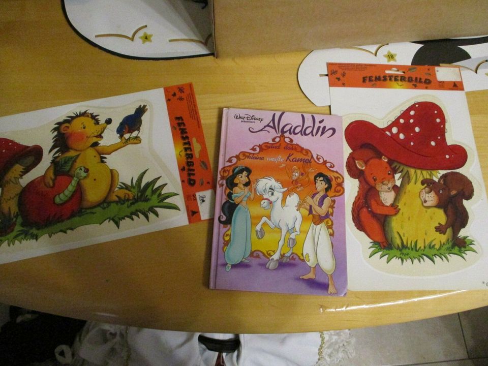 Kinderbuch Walt Disney Aladin und 2 Fensterbilder in Grevenbroich