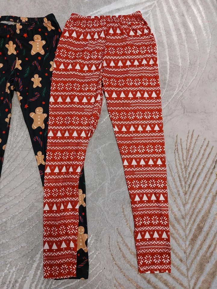 Wie neu 2 x Leggings Wintermotiv S/M in Broderstorf