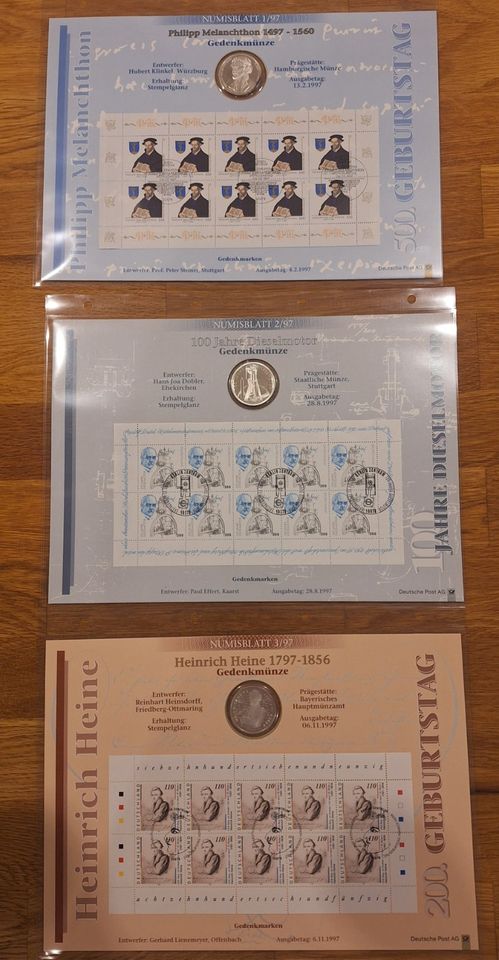 Numisblätter 1997 kpl. inkl. Melanchthon und aller Beiblätter in Bad Laasphe