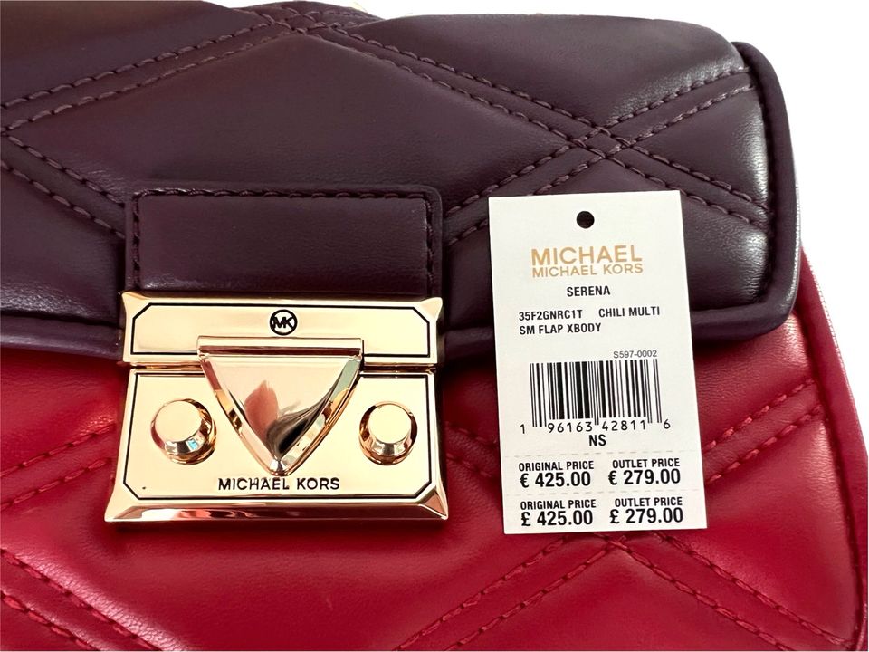 Michael Kors MK Jet Set Serena Tasche Umhängetasche Rot Gold NEU in Reiskirchen