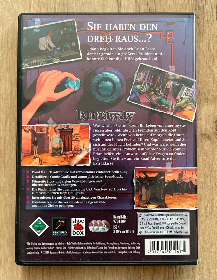 Runaway: A road adventure PC-Spiel CD-Rom Computerspiel Game in Neunkirchen am Sand