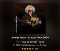 2x Tickets für Ahmet Aslan in Bochum Nordrhein-Westfalen - Hagen Vorschau