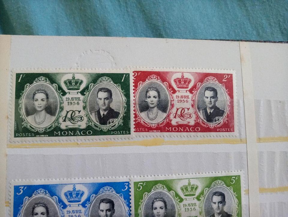 Briefmarken 1956 Hochzeit des Fürsten Rainer III. mit Grace Kelly in Sandhausen