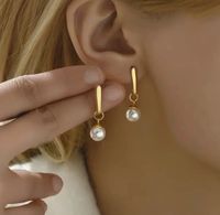 Ohrringe Edelstahl mit Perle versehen Hessen - Hofheim am Taunus Vorschau