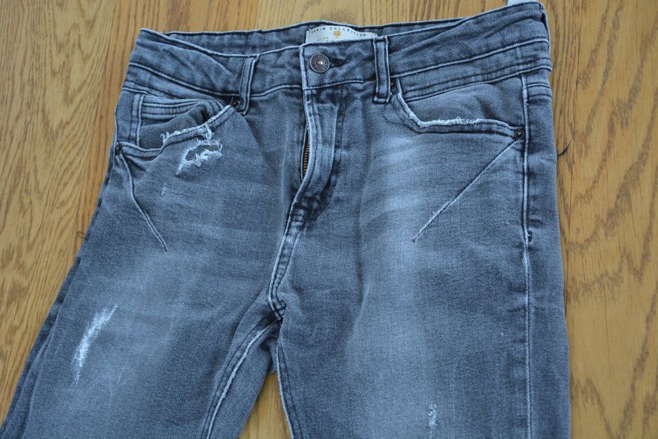 Herren ZARA MAN Jeans dunkelgrau Größe 38 Skinny Fit in Tönisvorst