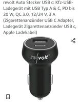 Auto Stecker USB c: Kfz-USB-Ladegerät mit USB Typ A & C, PD bis 2 Kr. München - Höhenkirchen-Siegertsbrunn Vorschau