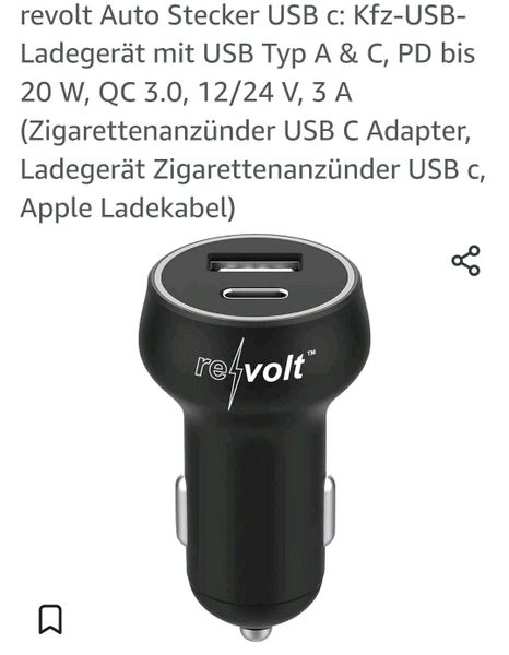 Auto Stecker USB c: Kfz-USB-Ladegerät mit USB Typ A & C, PD bis 2