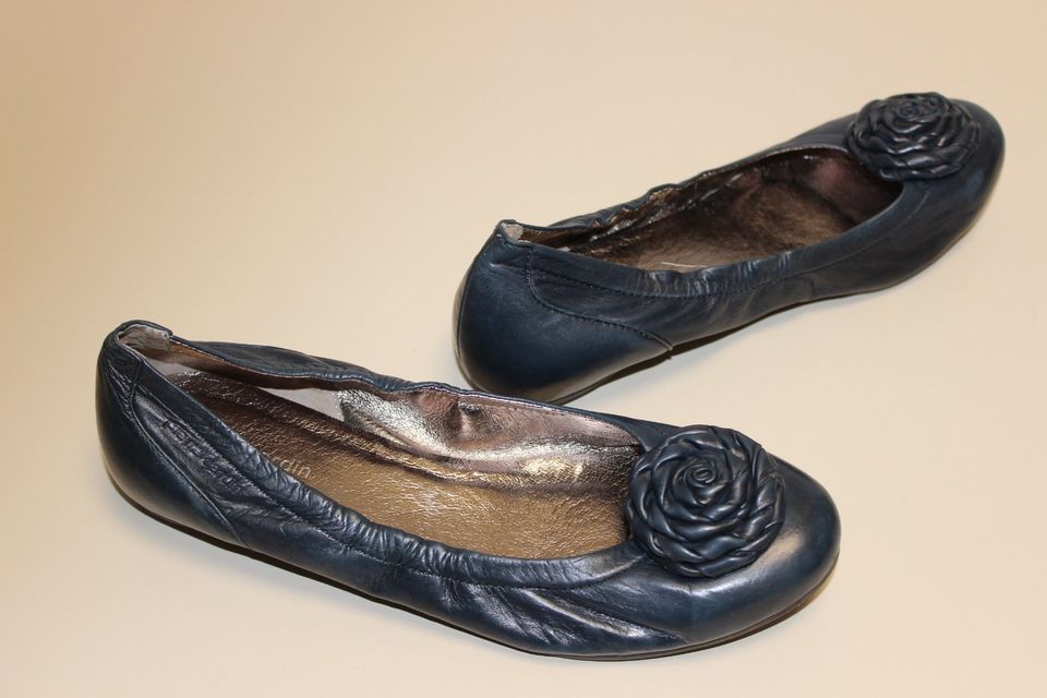 PIERRE CARDIN Ballerinas Schuhe Lammleder Flachschuh Blau Slipper in Duisburg