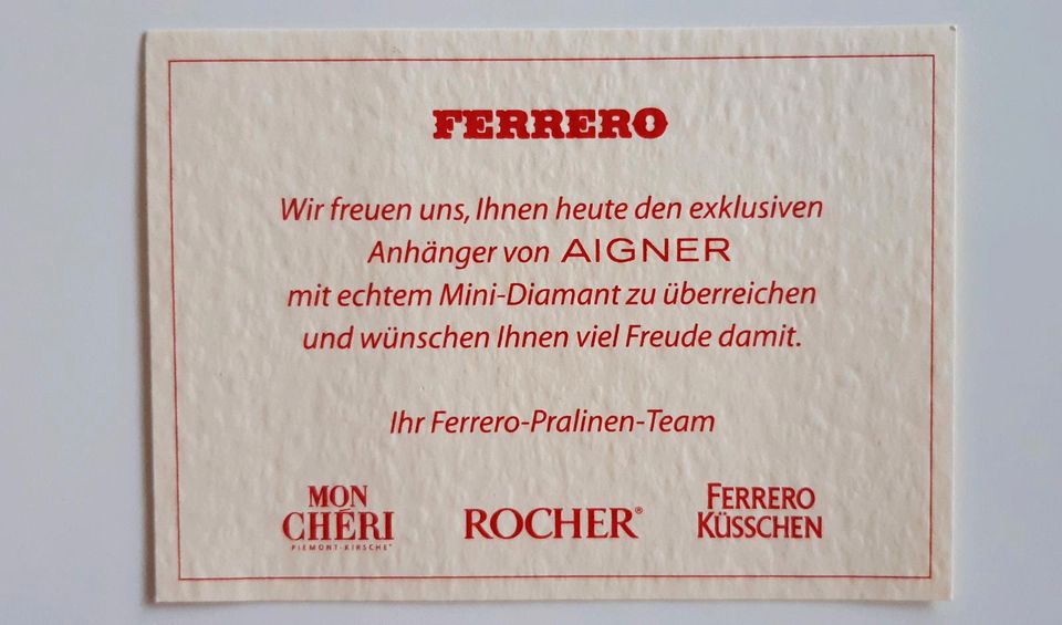 AIGNER Schlüsselanhänger silber Herz Neu Mini Diamant in Frankfurt am Main