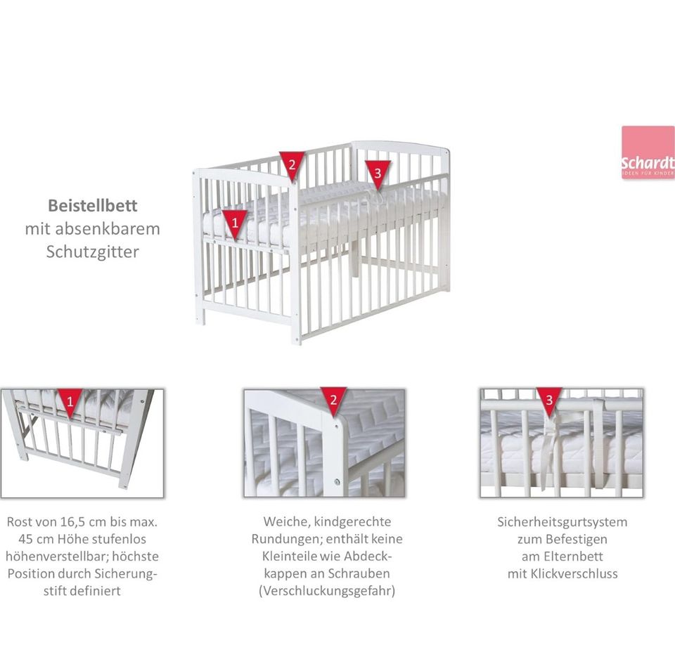Babybett Kinderbett Beistellbett 60x120cm mit Matratze Träumeland in Emmerting