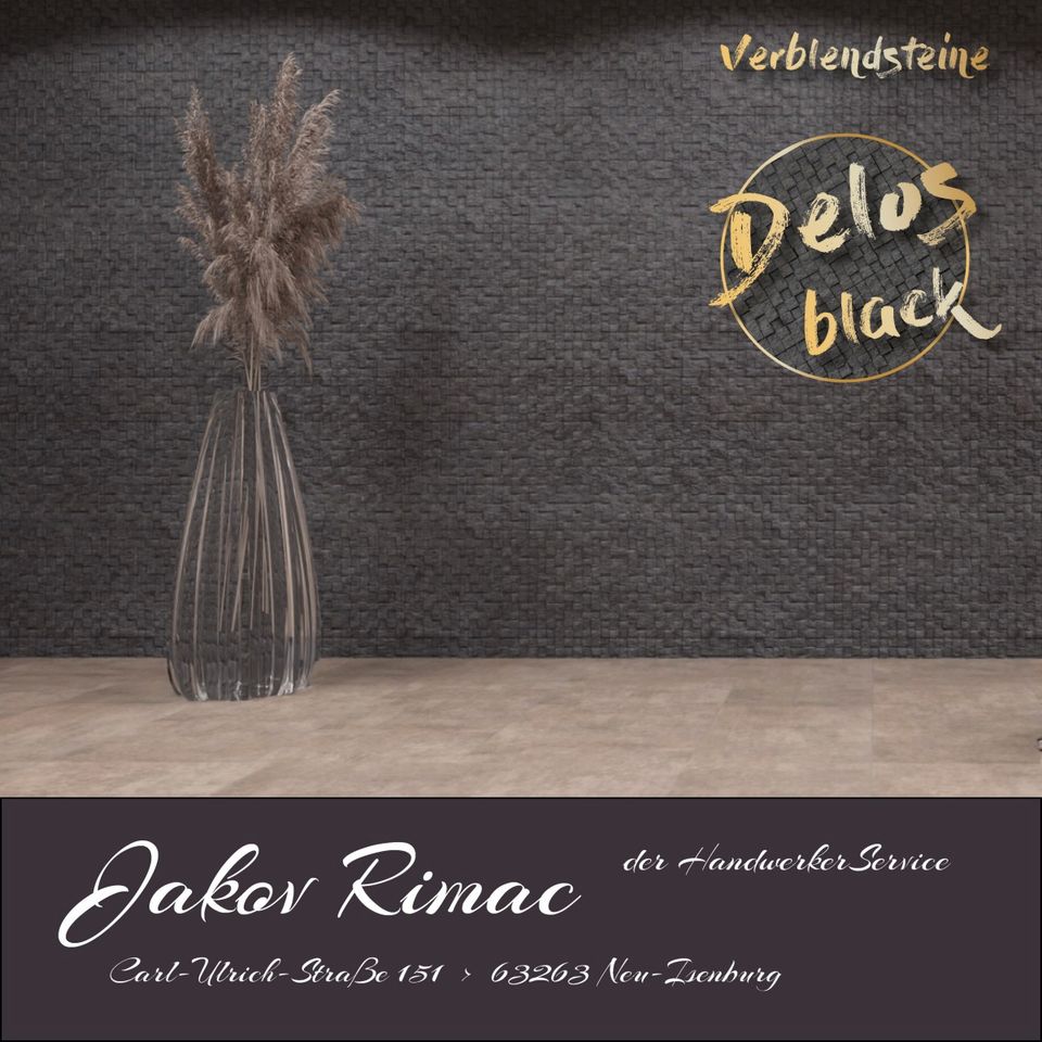 Steinwand Delos black mit Montage durch Ihren Handwerkerservice in Neu-Isenburg
