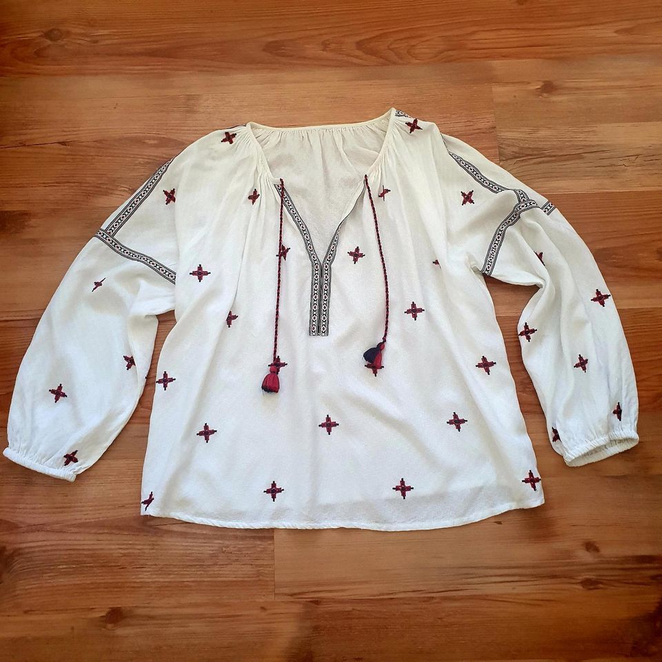 Bluse☆Tunika☆Shirt☆Sommer☆weiß☆Boho☆Vintage☆Gr. 36/38/40 in Berlin