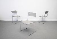 1/20 Ital. Giandomenico Belotti Leder Chrom Stühle Chairs Grau Mitte - Tiergarten Vorschau