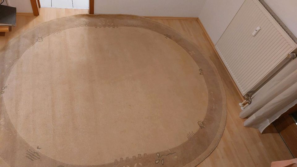 Teppich oval beige Schurwolle Top Zustand in Hollenbach