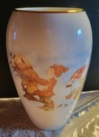 Einzelstück Porzellan Vase mit Zwergen und Goldrand Niedersachsen - Wendeburg Vorschau