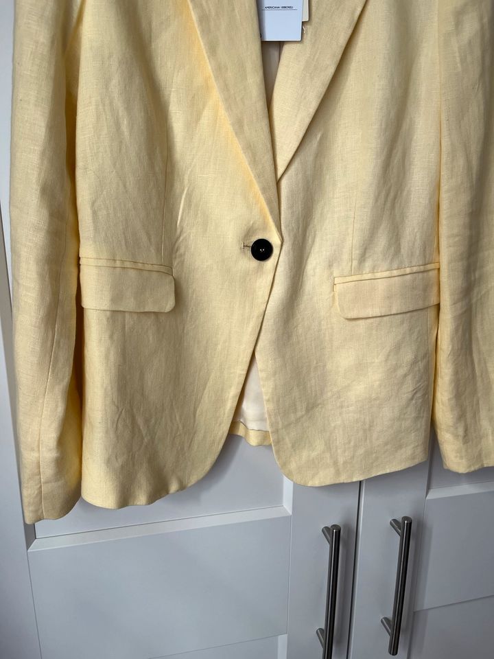 Mango Blazer Leinen gelb Gr. 38 in Hagen