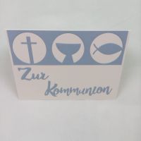 Karte zur Kommunion oder Konfirmation mit Kreuz, Kelch und Fisch Baden-Württemberg - Krautheim Vorschau